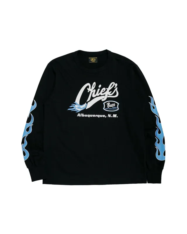 The Real McCoy's BC26005 BUCO L/S Tee / Chiefs Black/Blue made by The Real McCoy's