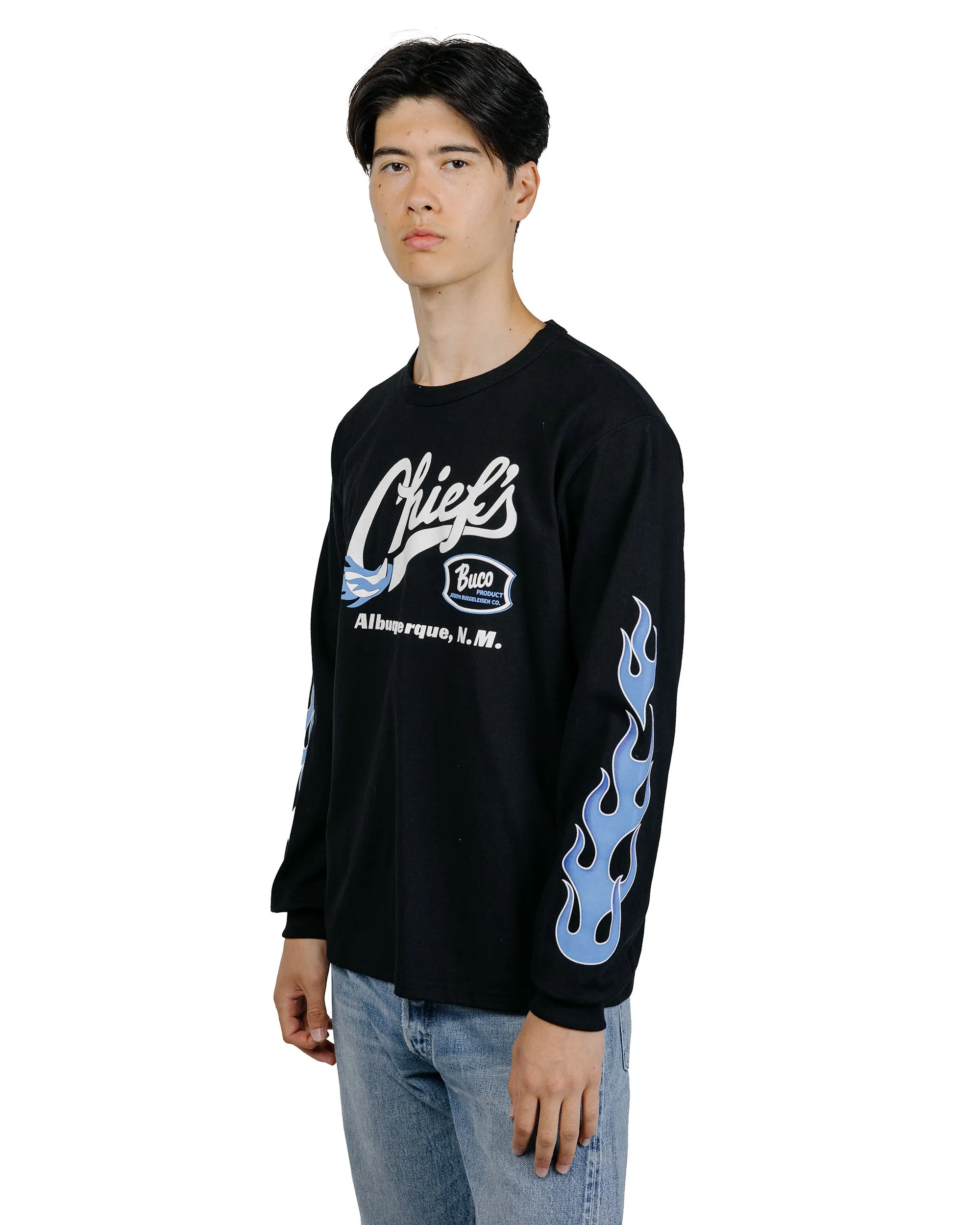 The Real McCoy's BC26005 BUCO L/S Tee / Chiefs Black/Blue sold by Lost & Found product image thumbnail 2