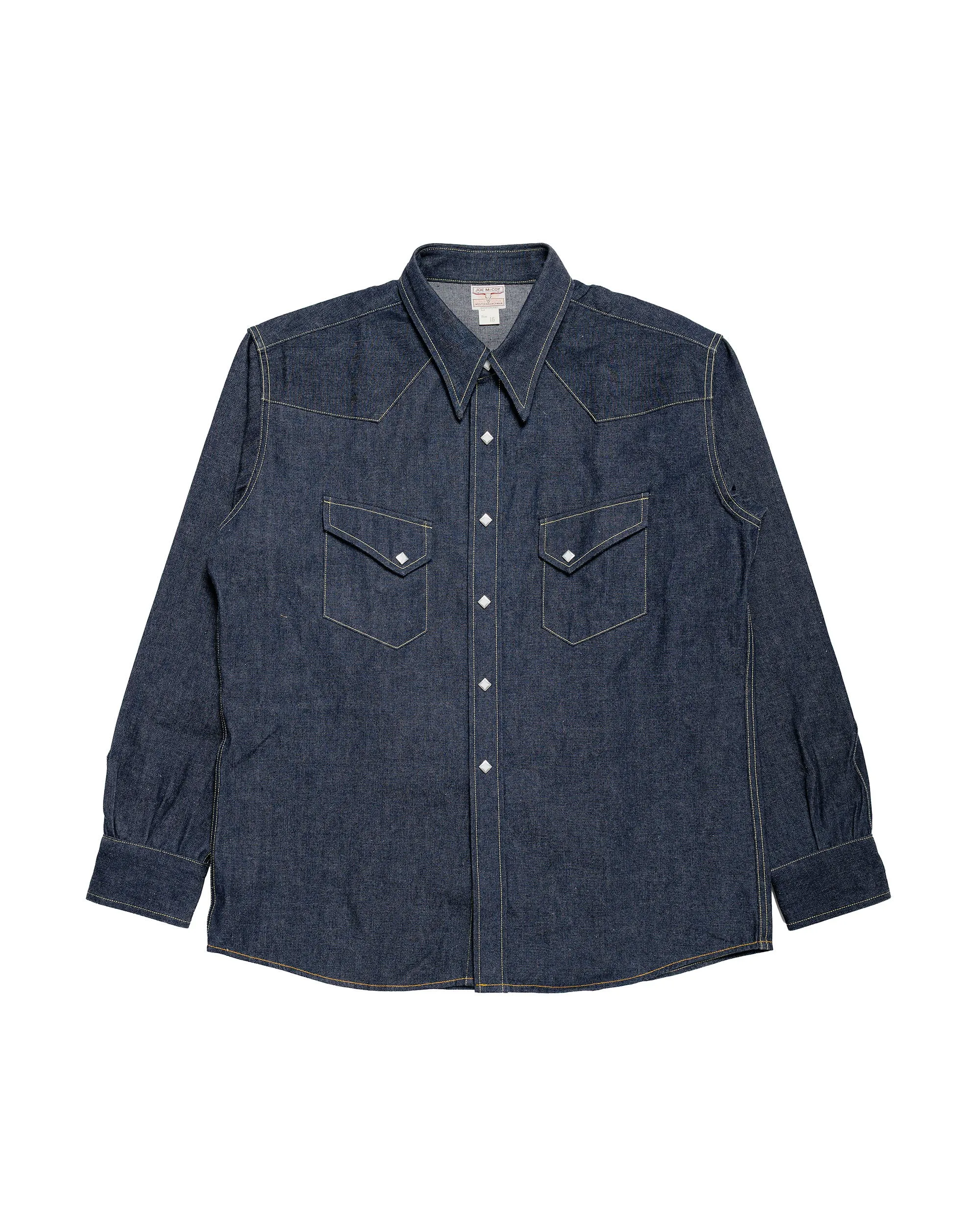 The Real McCoy's MS25107 Denim Western Shirt / Ridge Slant Indigo sold by Lost & Found