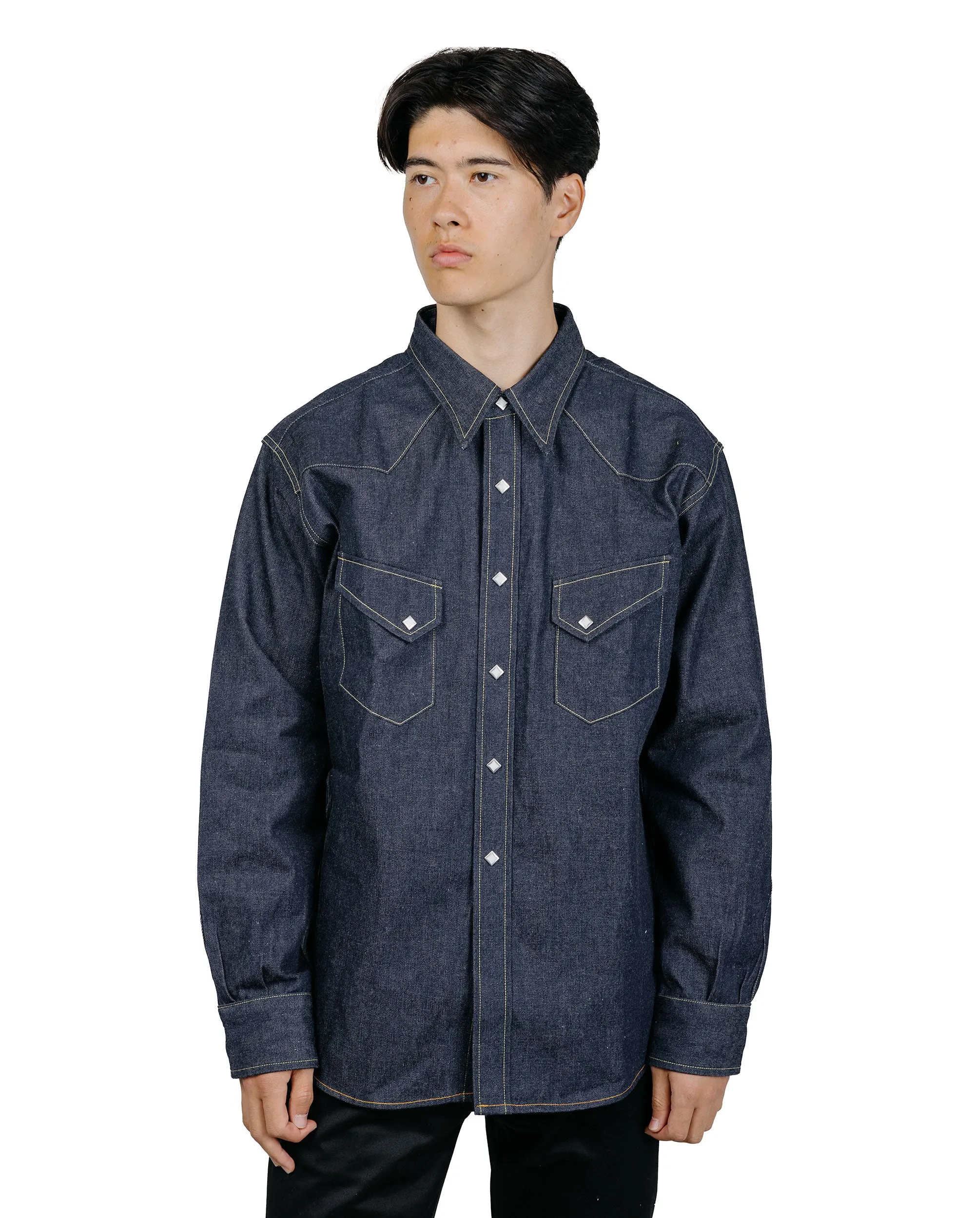 The Real McCoy's MS25107 Denim Western Shirt / Ridge Slant Indigo sold by Lost & Found product image thumbnail 2