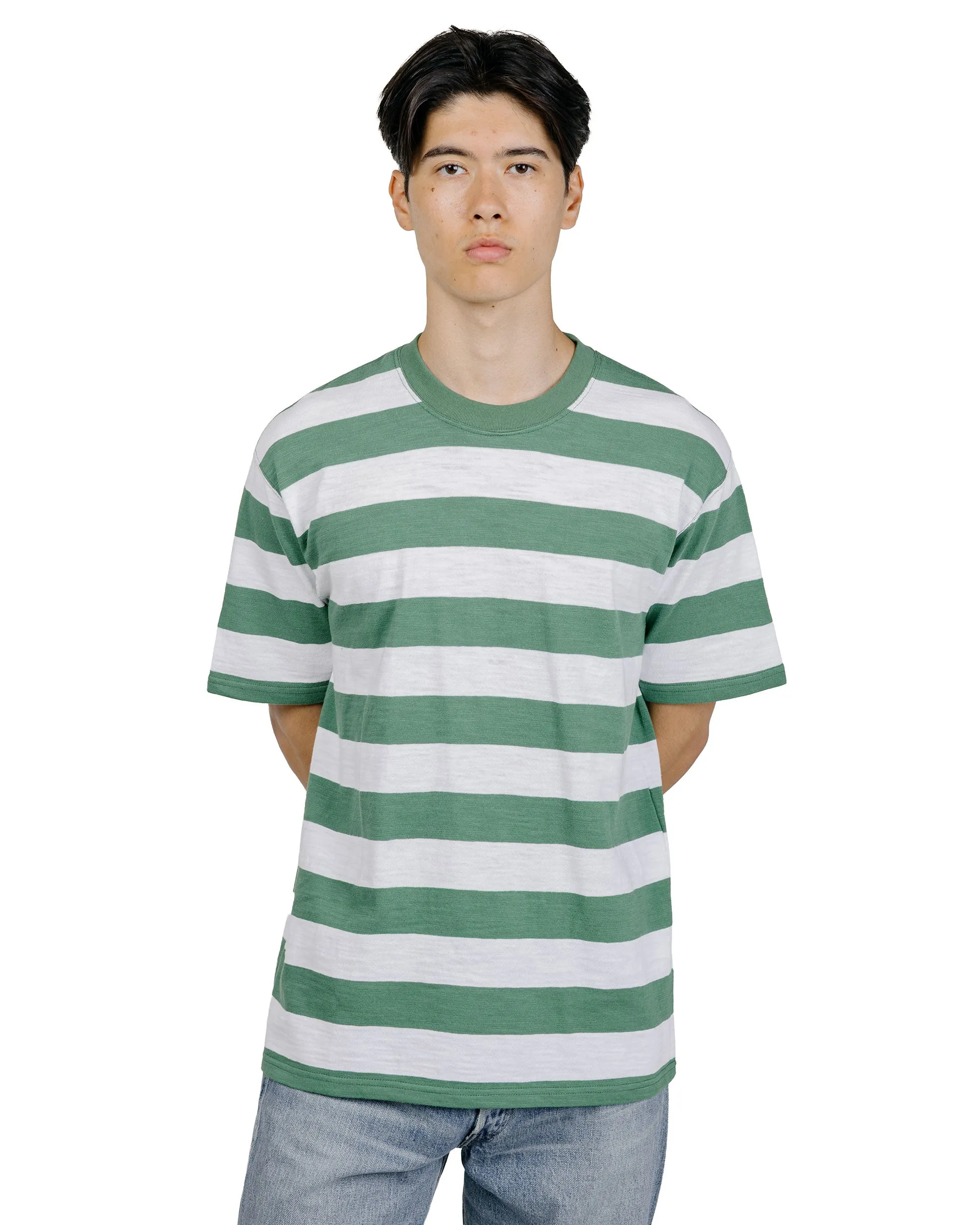 The Real McCoy's BC24002 Buco Stripe Tee S/S White/Green sold by Lost & Found product image thumbnail 2