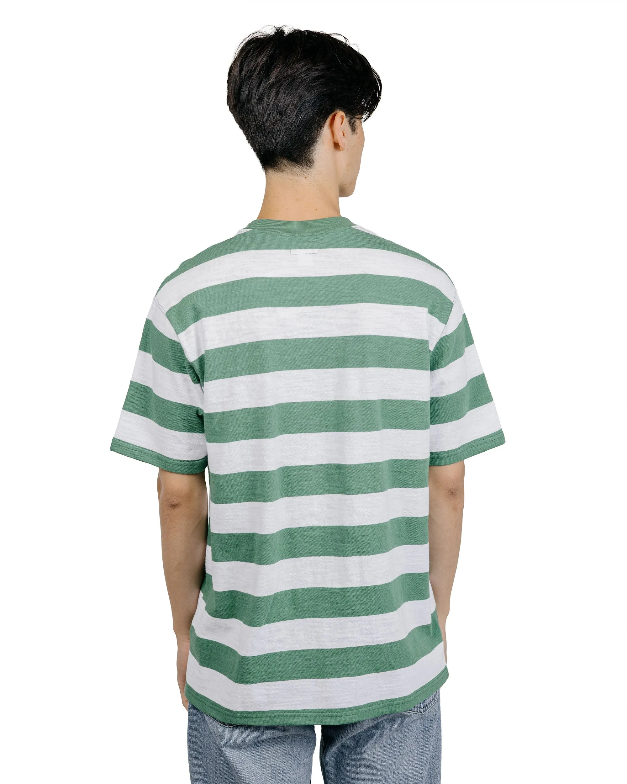 The Real McCoy's BC24002 Buco Stripe Tee S/S White/Green sold by Lost & Found product image thumbnail 3