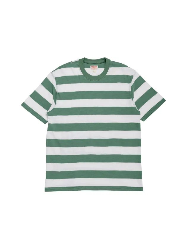 The Real McCoy's BC24002 Buco Stripe Tee S/S White/Green made by The Real McCoy's