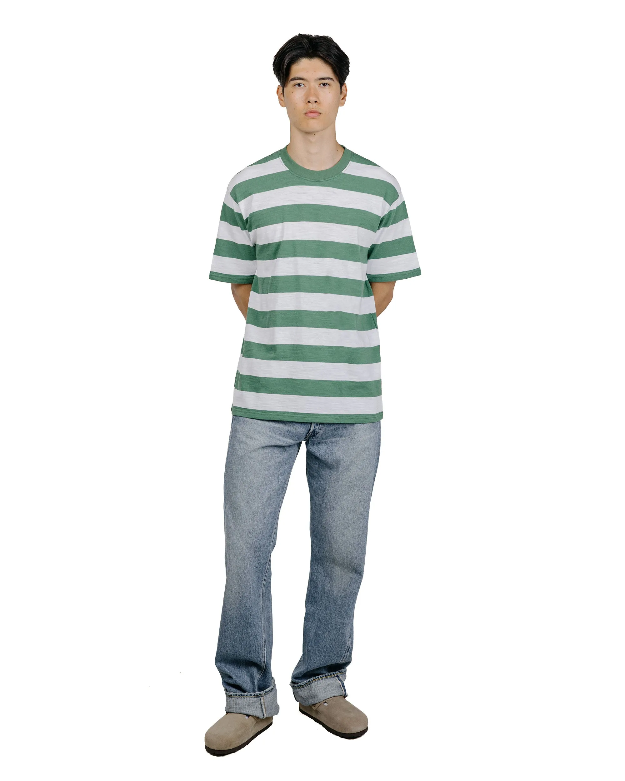 The Real McCoy's BC24002 Buco Stripe Tee S/S White/Green sold by Lost & Found product image thumbnail 4