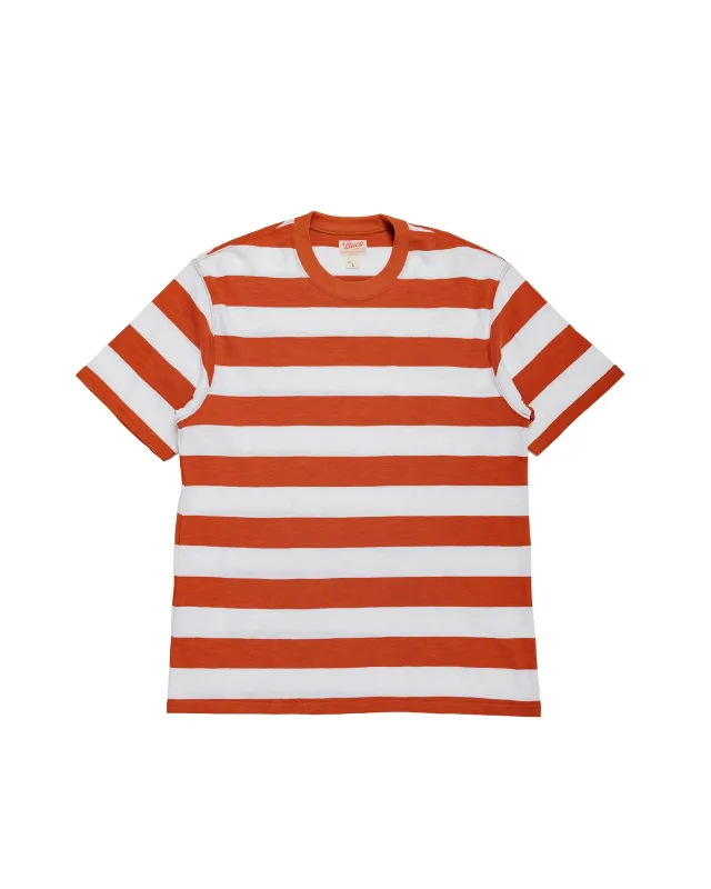 The Real McCoy's BC24002 Buco Stripe Tee S/S White/Red made by The Real McCoy's