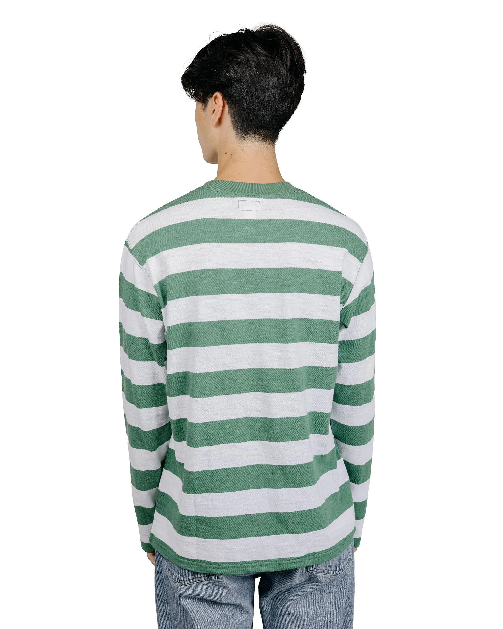 The Real McCoy's BC24001 Buco Stripe Tee L/S White/Green sold by Lost & Found product image thumbnail 3
