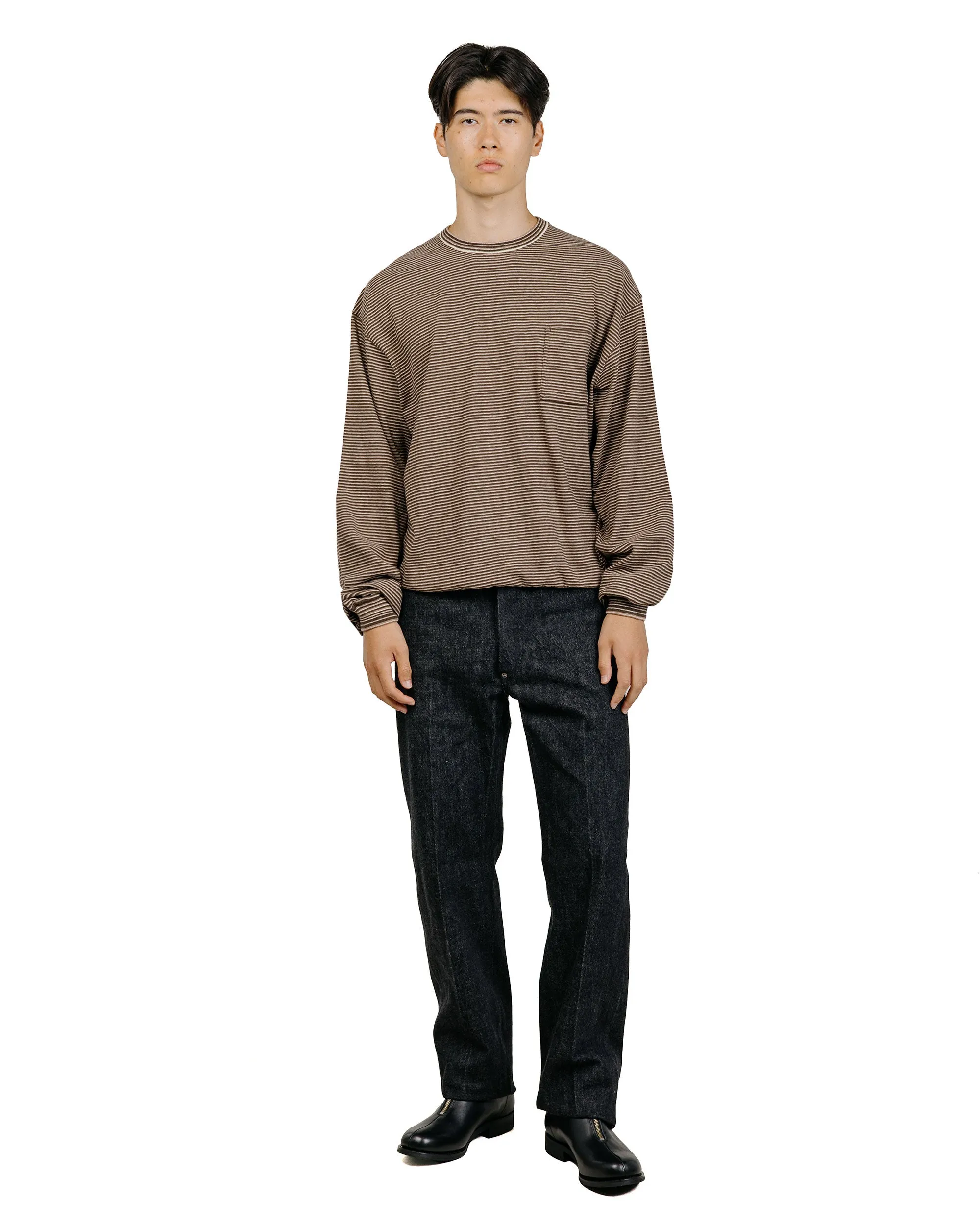 Old Joe Malti Striped Crew Neck Tops Coffee sold by Lost & Found product image thumbnail 5