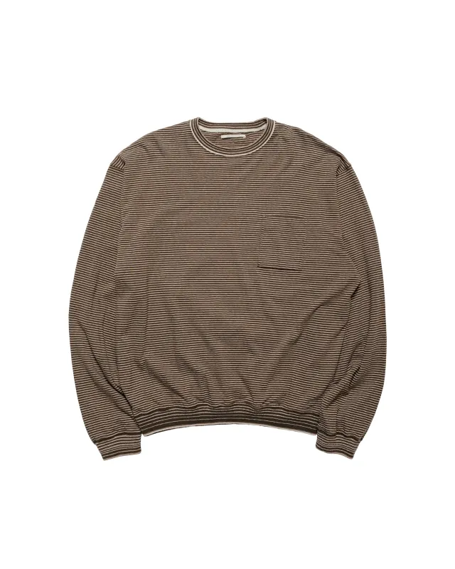 Old Joe Malti Striped Crew Neck Tops Coffee made by Old Joe