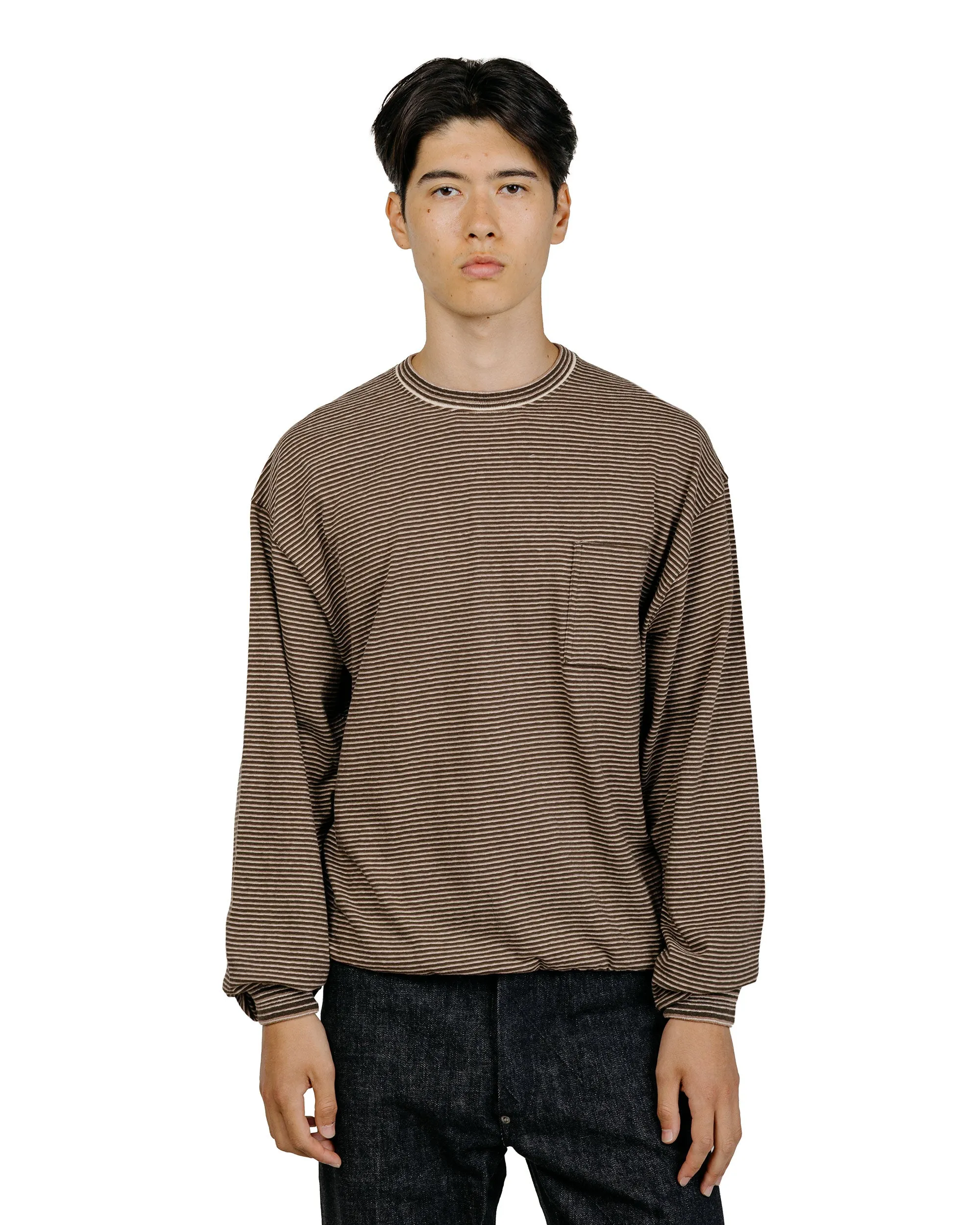 Old Joe Malti Striped Crew Neck Tops Coffee sold by Lost & Found product image thumbnail 2