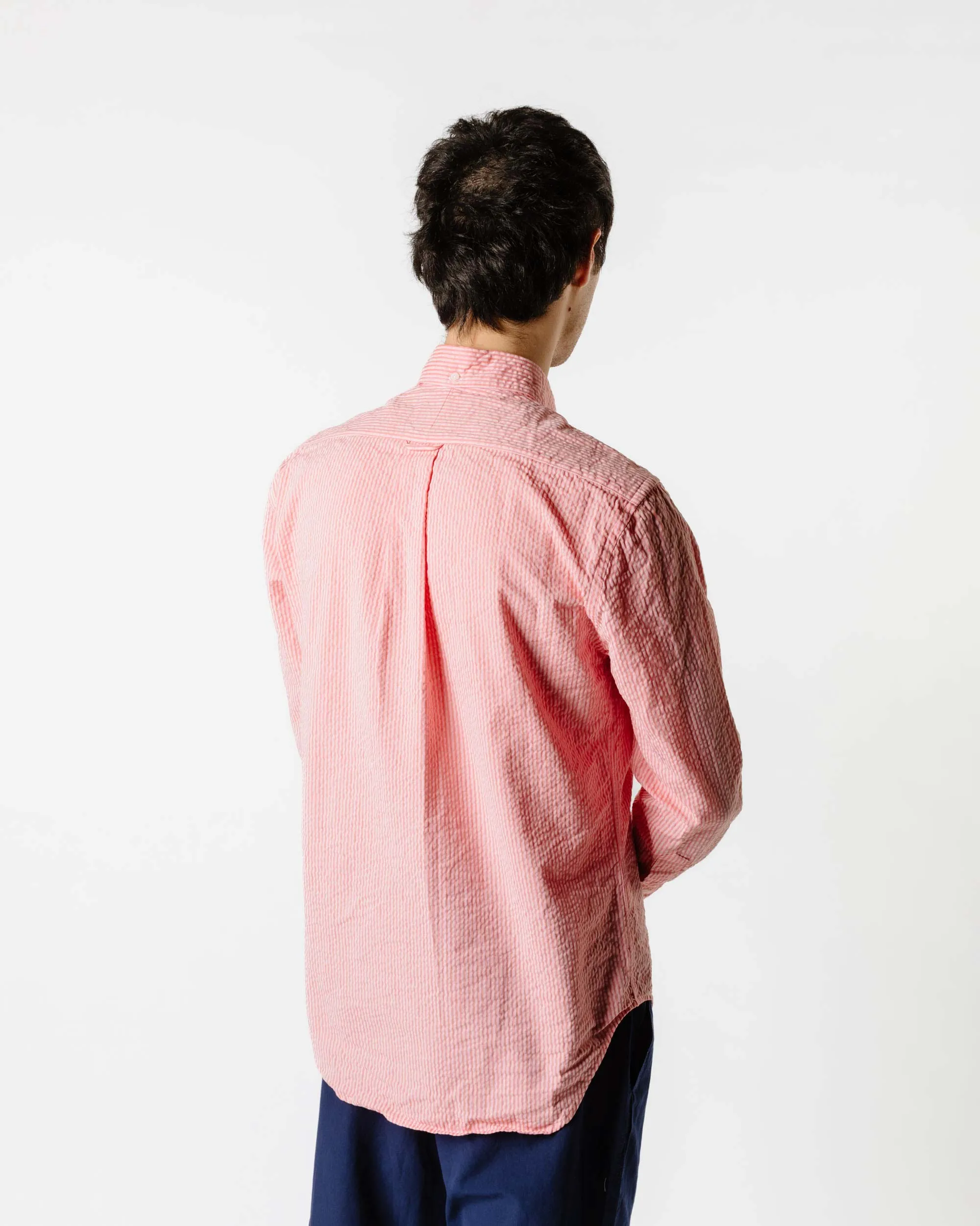 Gitman Vintage Bros. Red Tonal Stripe Seersucker Shirt sold by Lost & Found product image thumbnail 4