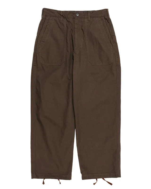 Engineered Garments Security Pant DK. Brown Heavyweight Cotton Ripstop made by Engineered Garments