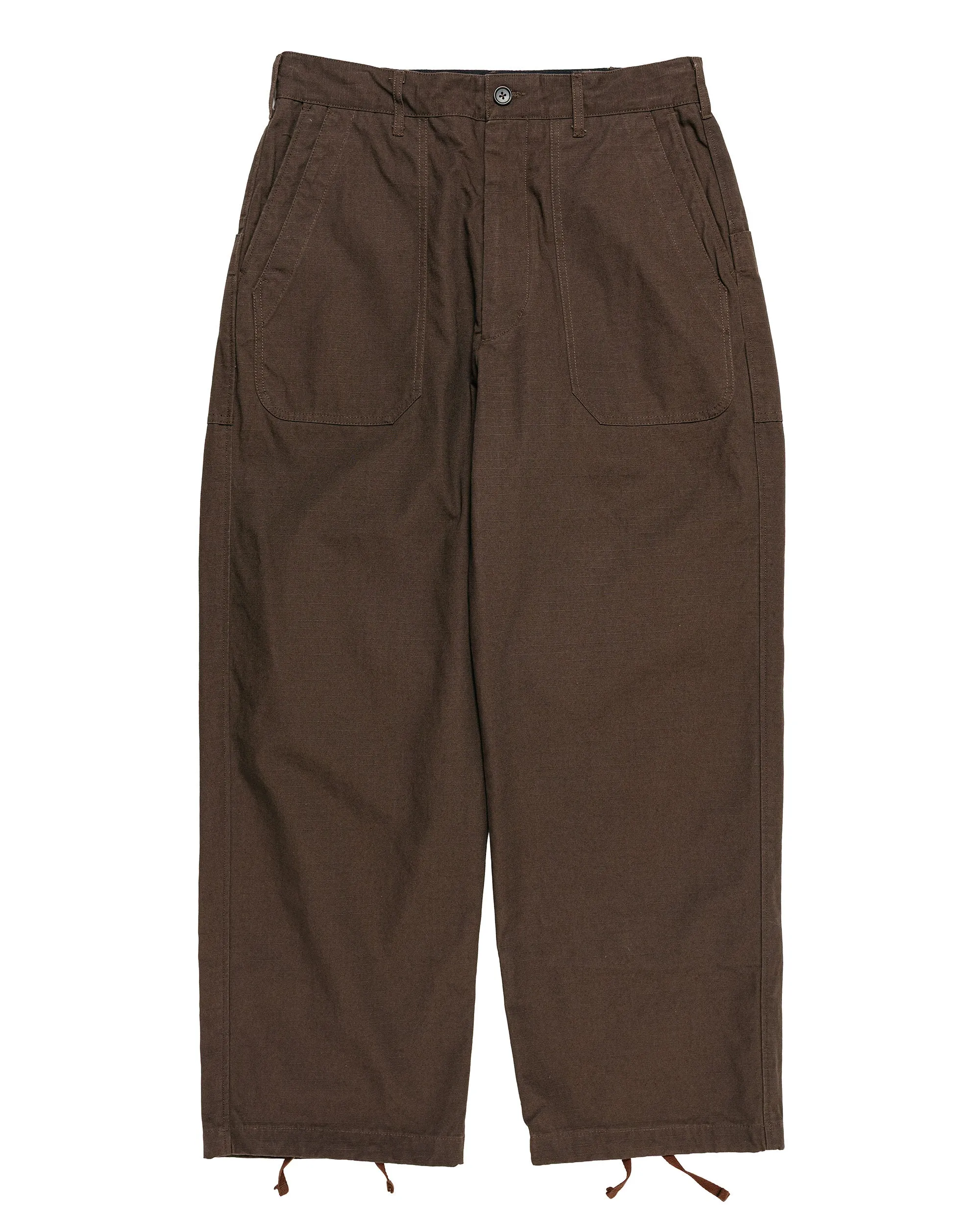 Engineered Garments Security Pant DK. Brown Heavyweight Cotton Ripstop sold by Lost & Found