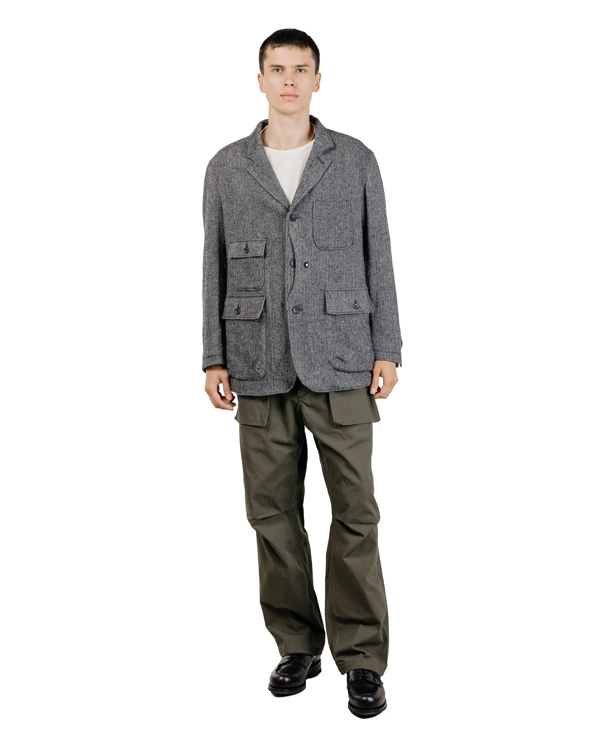 Engineered Garments Upland Jacket Grey Poly Wool Herringbone sold by Lost & Found product image thumbnail 5