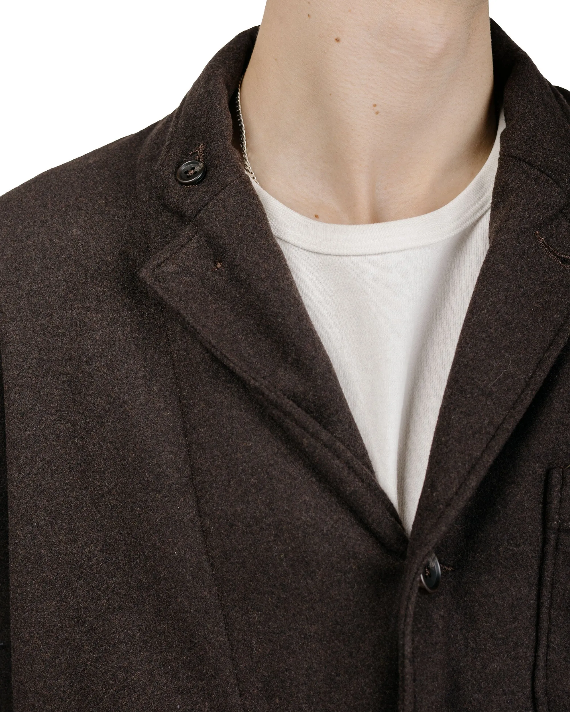 Engineered Garments Loiter Jacket Dk.Brown Poly Wool Heavy Flannel sold by Lost & Found product image thumbnail 3
