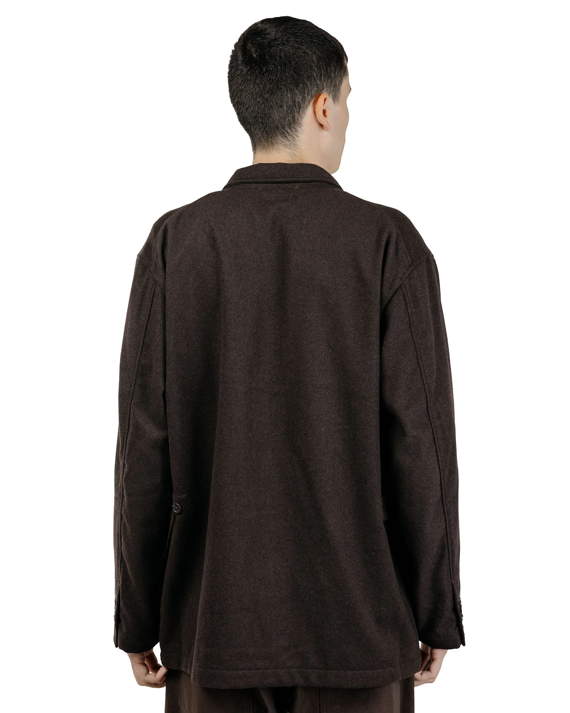 Engineered Garments Loiter Jacket Dk.Brown Poly Wool Heavy Flannel sold by Lost & Found product image thumbnail 4