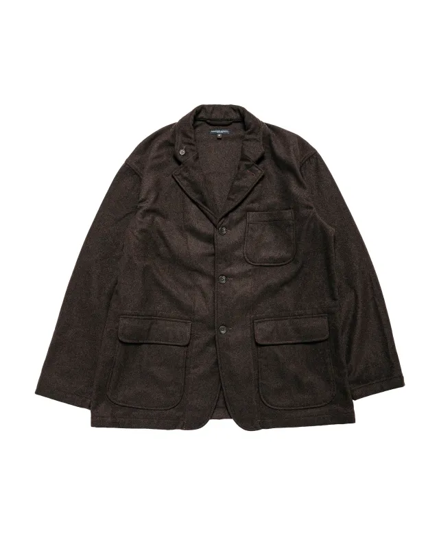 Engineered Garments Loiter Jacket Dk.Brown Poly Wool Heavy Flannel made by Engineered Garments