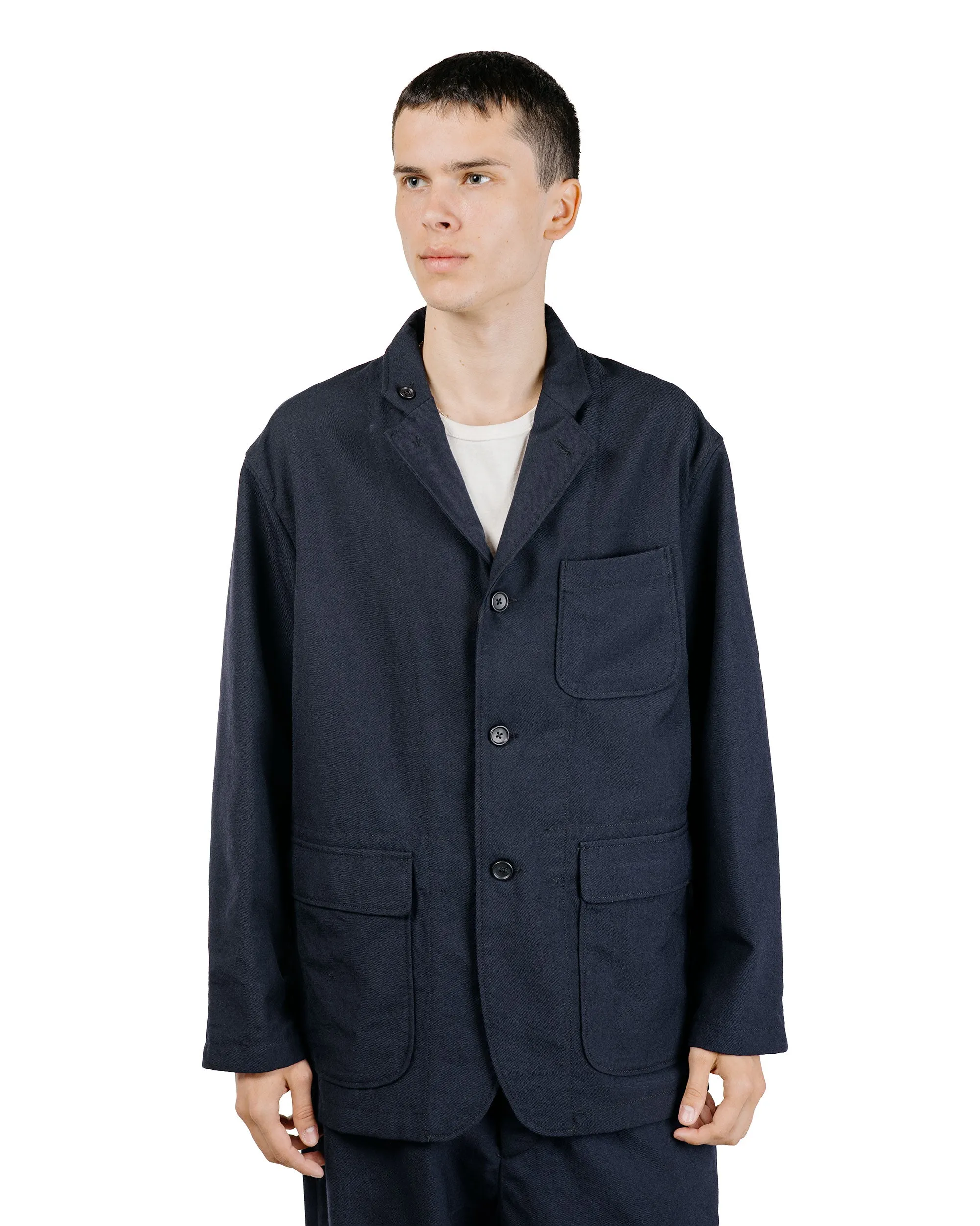 Engineered Garments Loiter Jacket Dark Navy Wool Uniform Serge sold by Lost & Found product image thumbnail 2