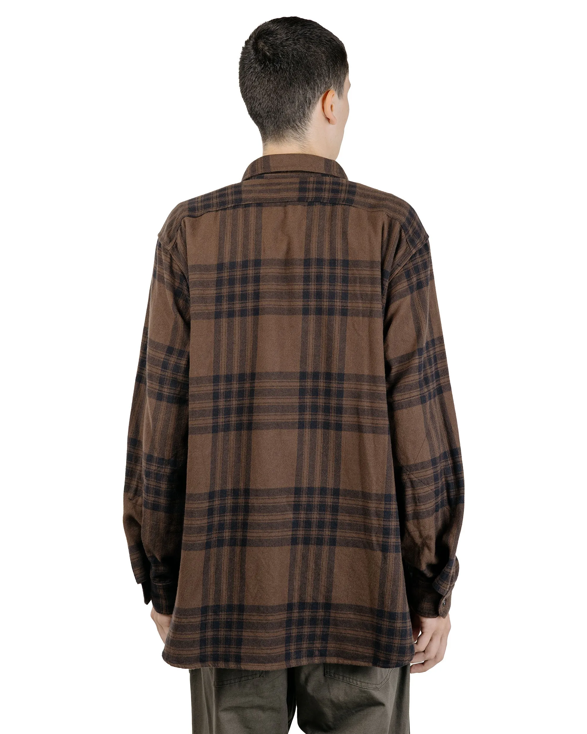 Engineered Garments Work Shirt Brown/Black Cotton Flannel Plaid sold by Lost & Found product image thumbnail 4