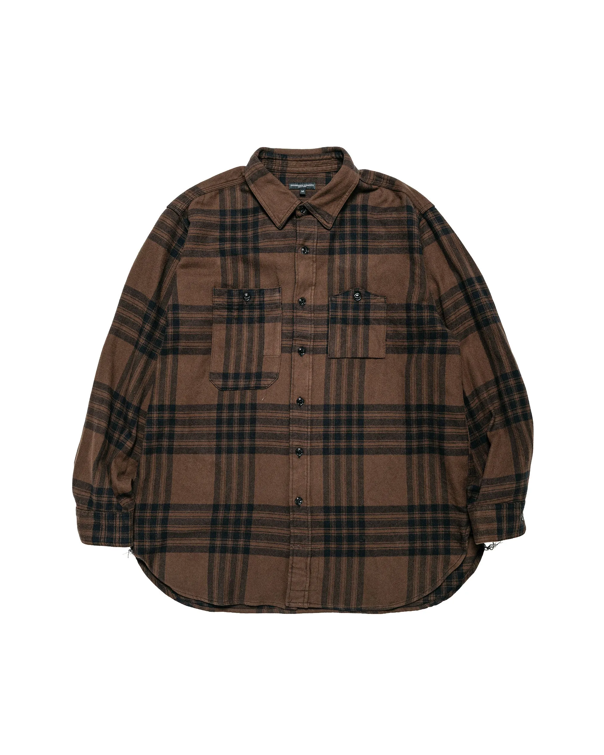 Engineered Garments Work Shirt Brown/Black Cotton Flannel Plaid sold by Lost & Found