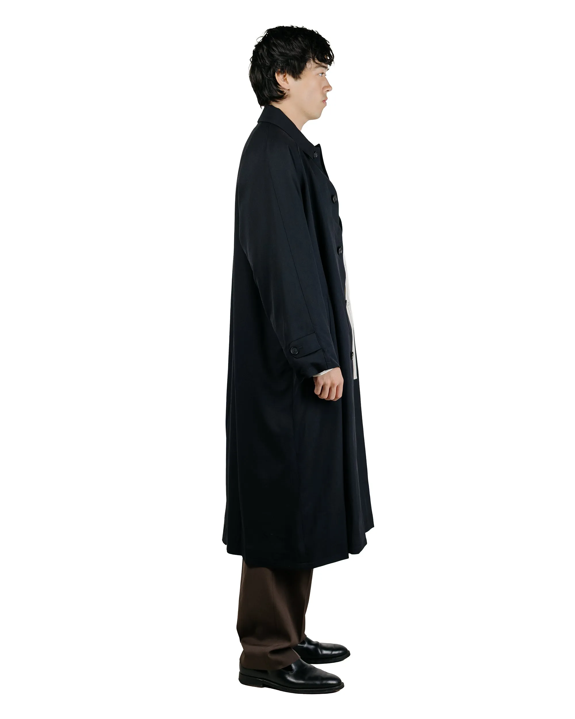Auralee Ultra Fine Wool Twill Wool-Lined Coat Dark Navy/Mix Green sold by Lost & Found product image thumbnail 4