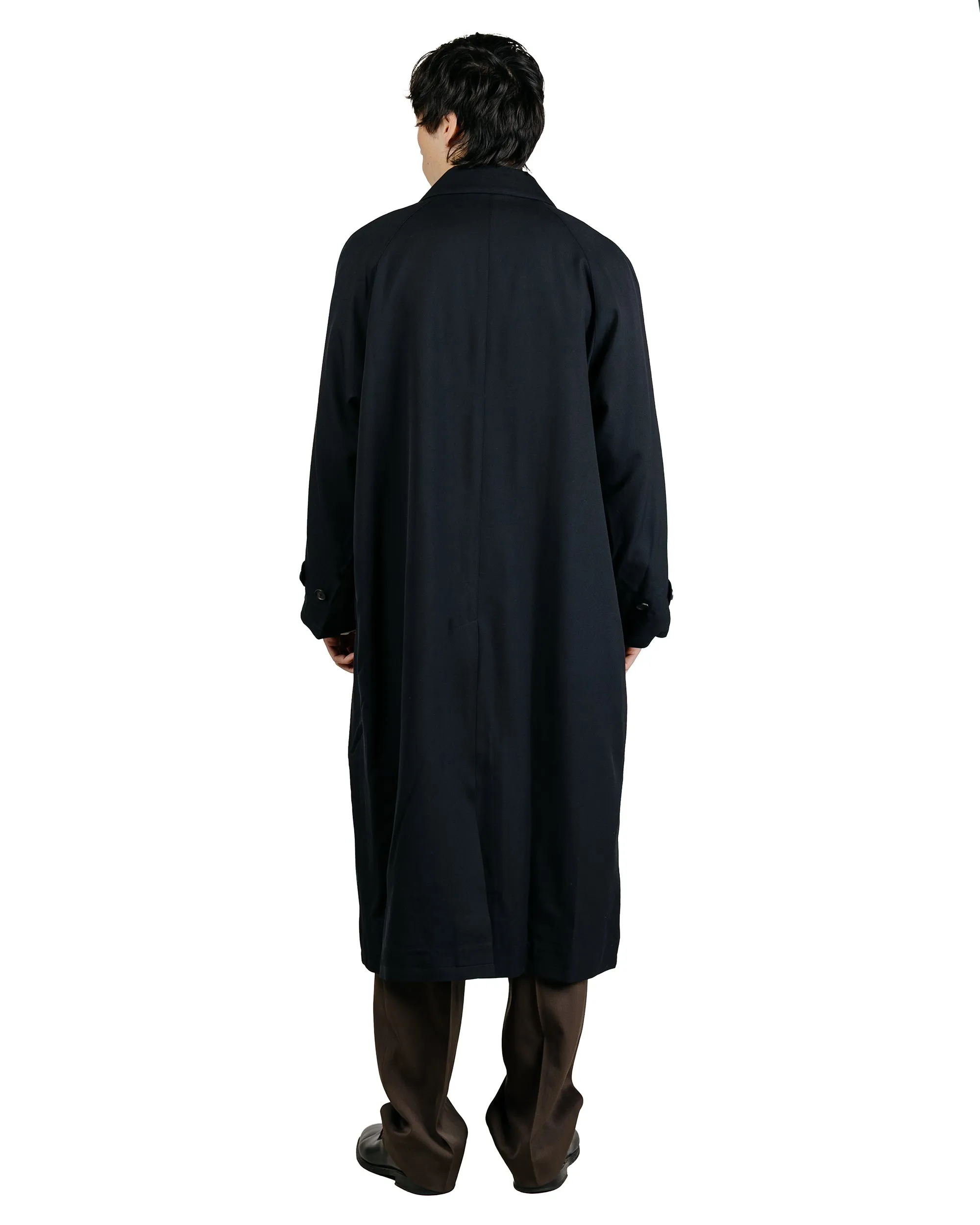 Auralee Ultra Fine Wool Twill Wool-Lined Coat Dark Navy/Mix Green sold by Lost & Found product image thumbnail 5