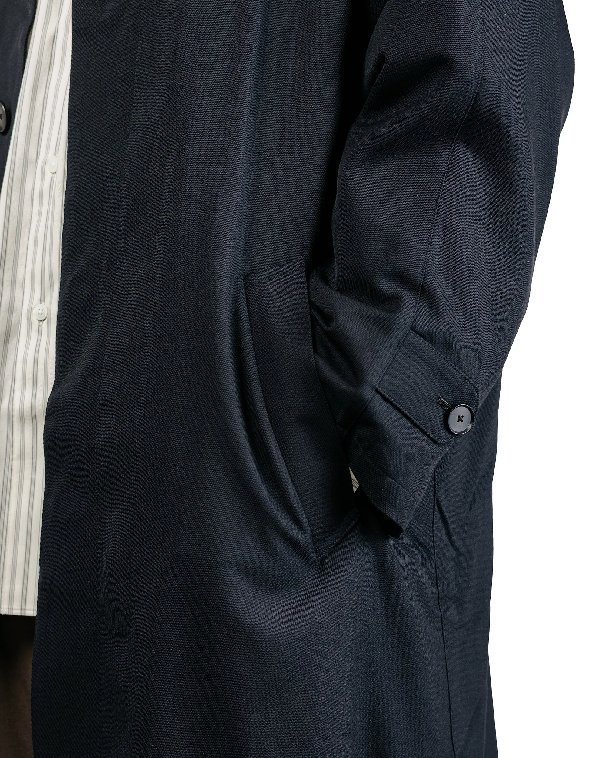 Auralee Ultra Fine Wool Twill Wool-Lined Coat Dark Navy/Mix Green sold by Lost & Found product image thumbnail 3