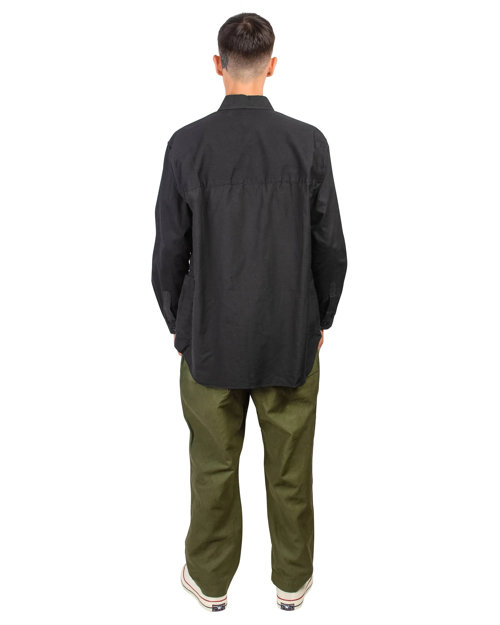 Sage de Cret 9/10 Length One-Tuck Wide Pants Olive Cotton/Linen Back Satin sold by Lost & Found product image thumbnail 3