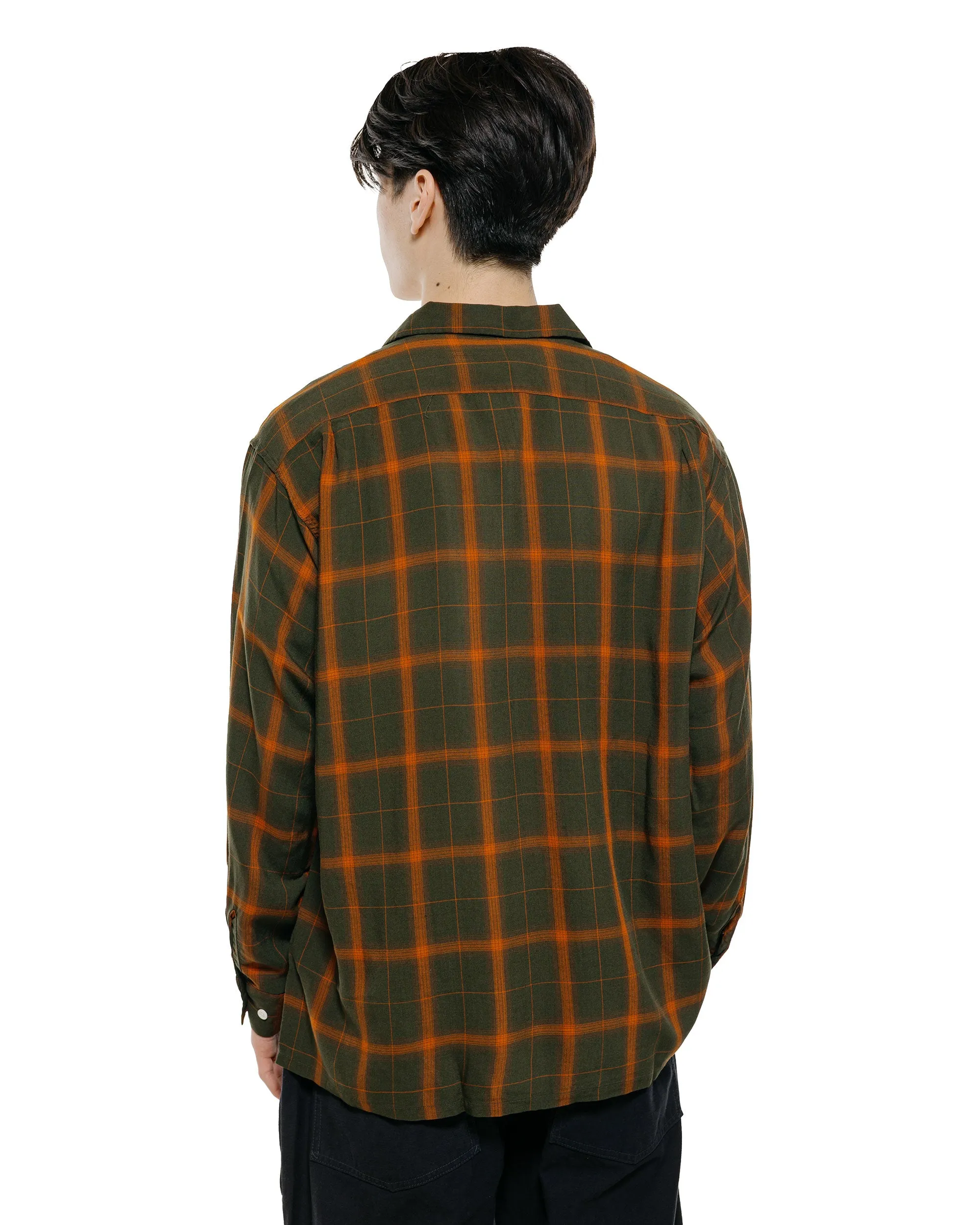 Beams Plus Open Collar Ombre Plaid Green Mustard Ombre sold by Lost & Found product image thumbnail 3