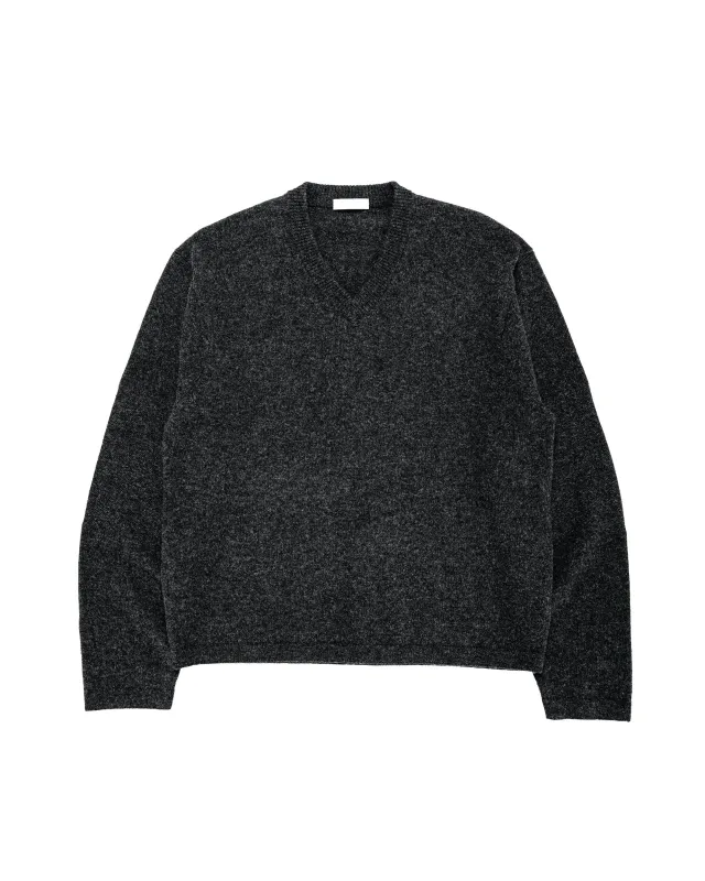 Lady White Co. Wool V Neck Sweater Charcoal made by Lady White Co.