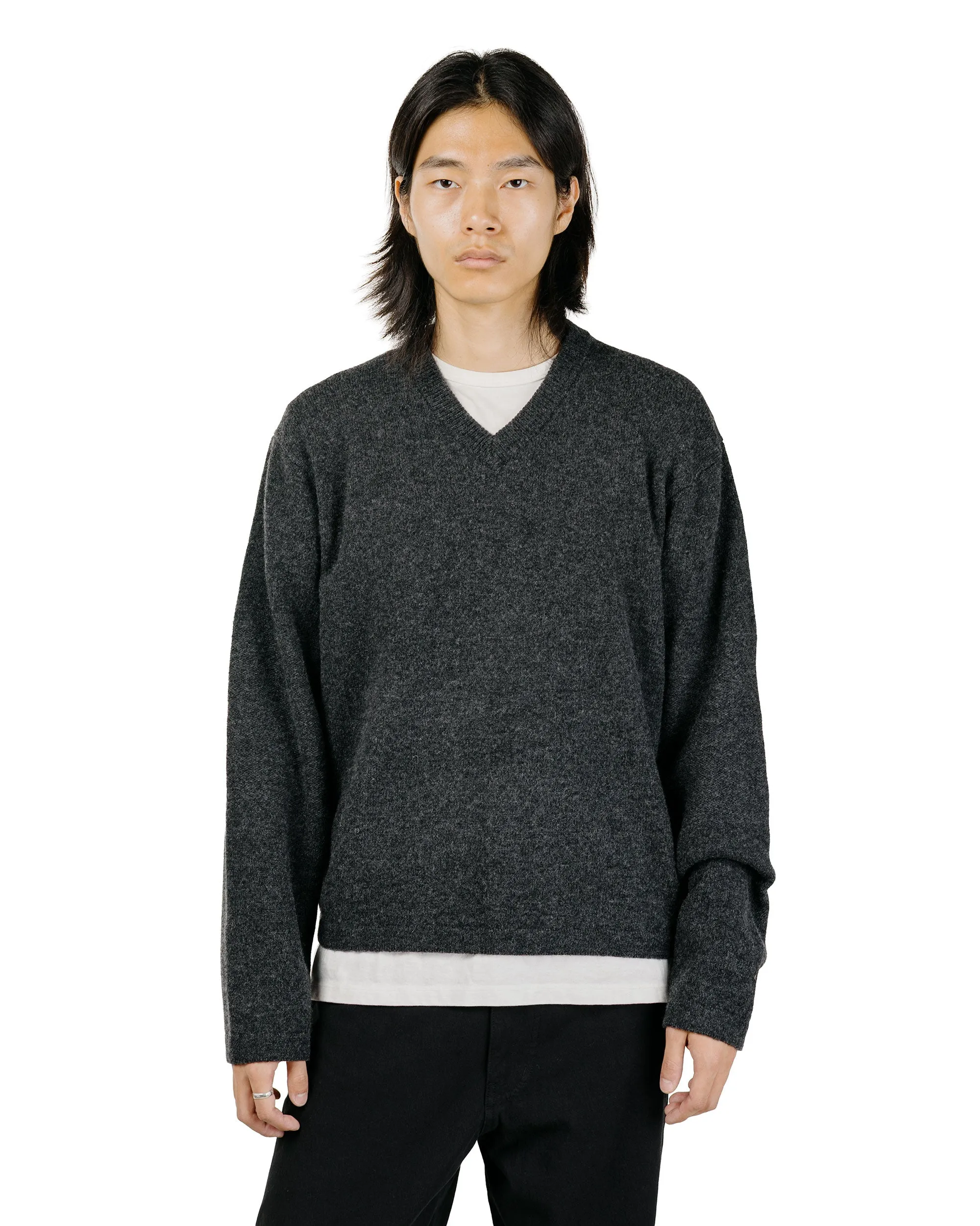 Lady White Co. Wool V Neck Sweater Charcoal sold by Lost & Found product image thumbnail 2