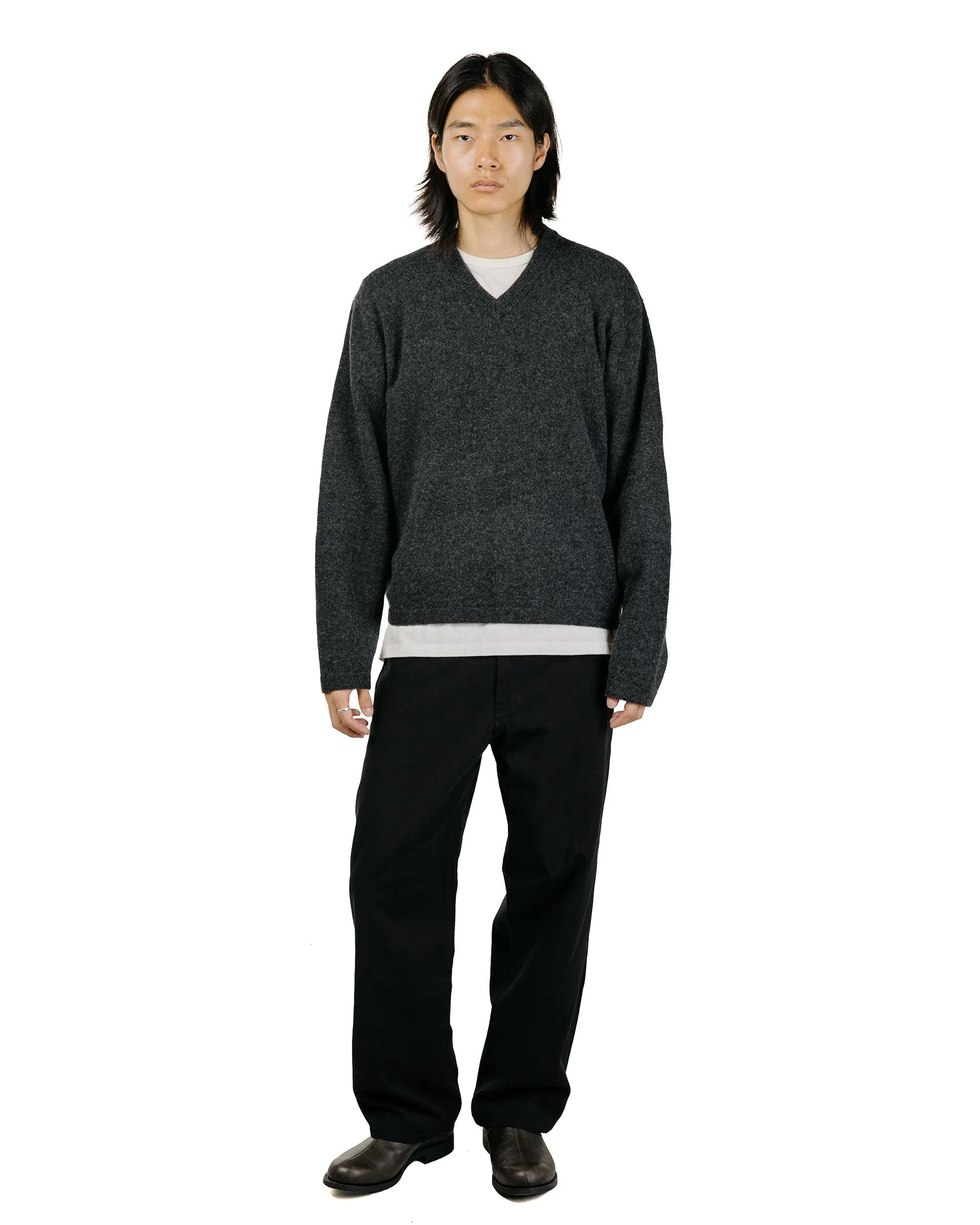 Lady White Co. Wool V Neck Sweater Charcoal sold by Lost & Found product image thumbnail 5