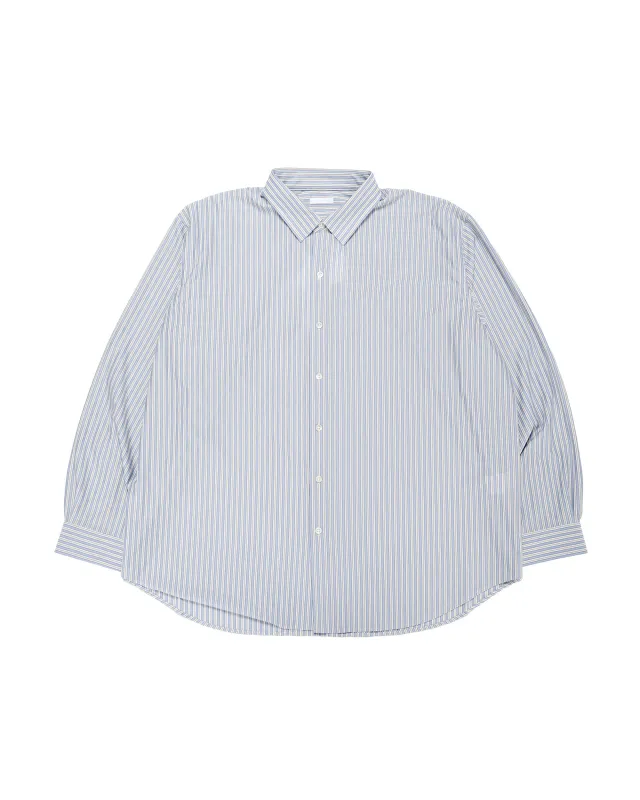 KANEMASA PHIL 46G Stripe Atmosphere Shirt Sax Black made by Lost & Found