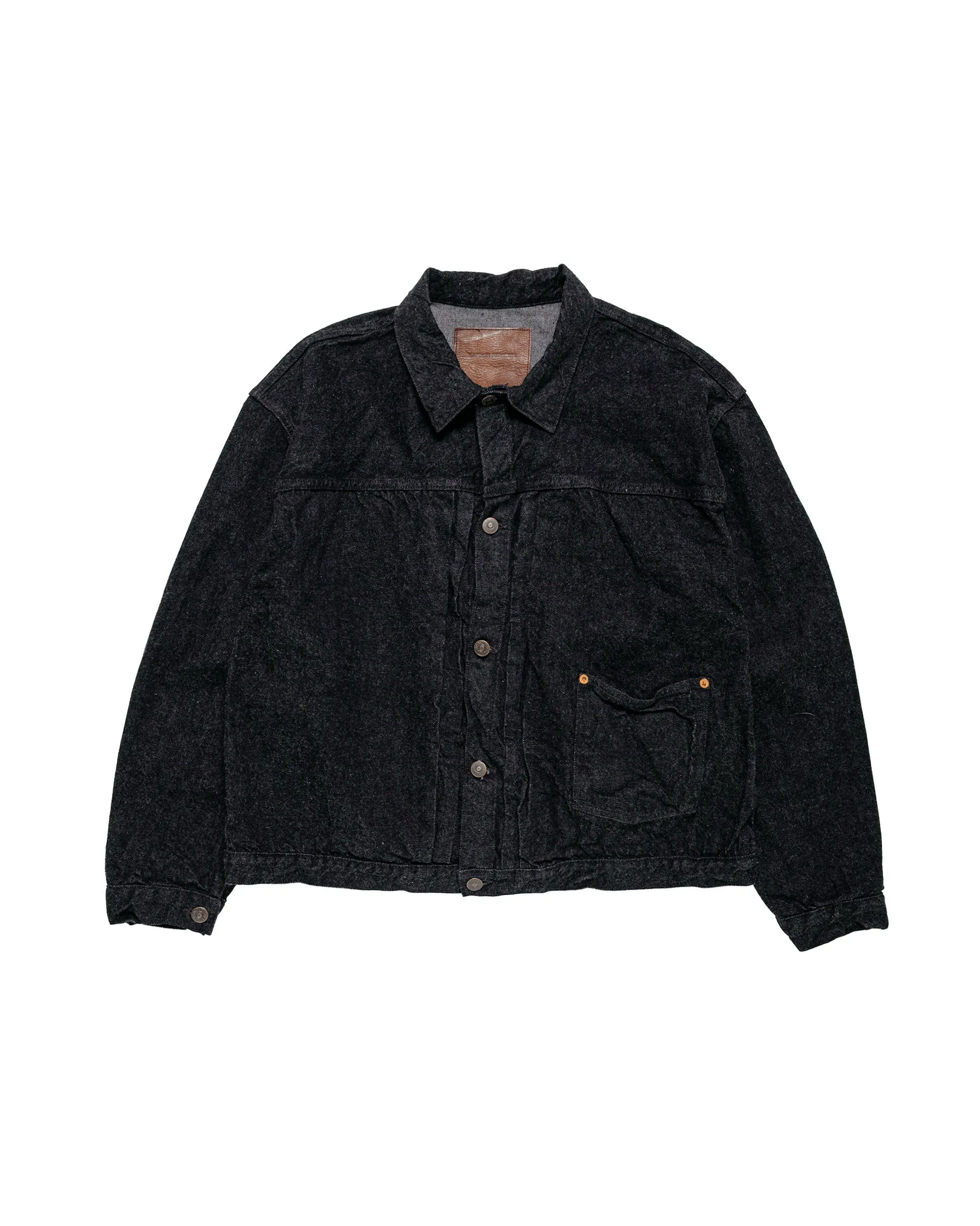 KAPTAIN SUNSHINE Denim Tracker 1P Jacket Black One Wash sold by Lost & Found