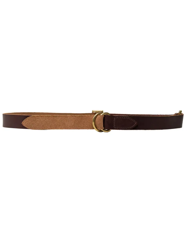 Beams Plus Leather Double Ring Belt Dark Brown made by BEAMS PLUS