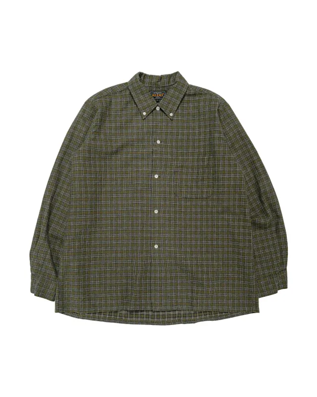 Beams Plus Open B.D. Dobby Plaid Green made by BEAMS PLUS