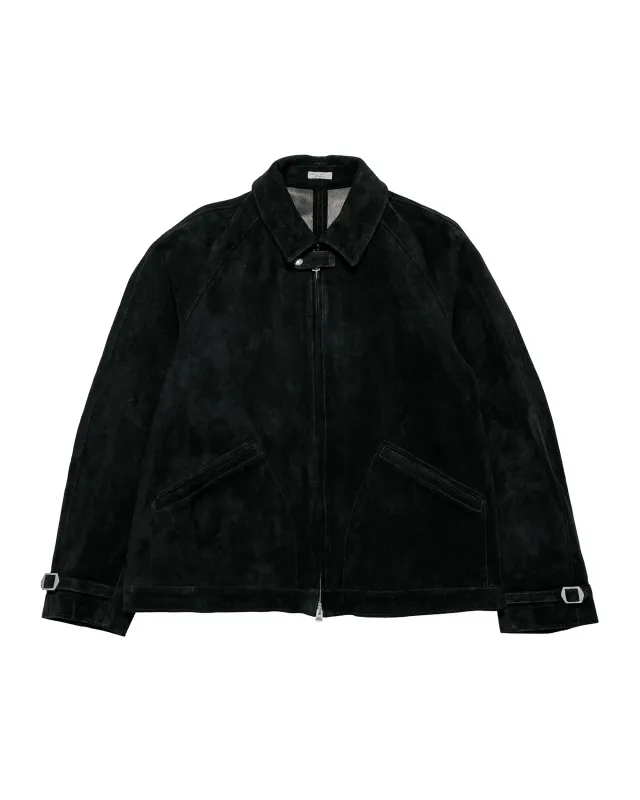 Phigvel Lost & Found Leather Zip Blouson Black(Suede) made by Lost & Found