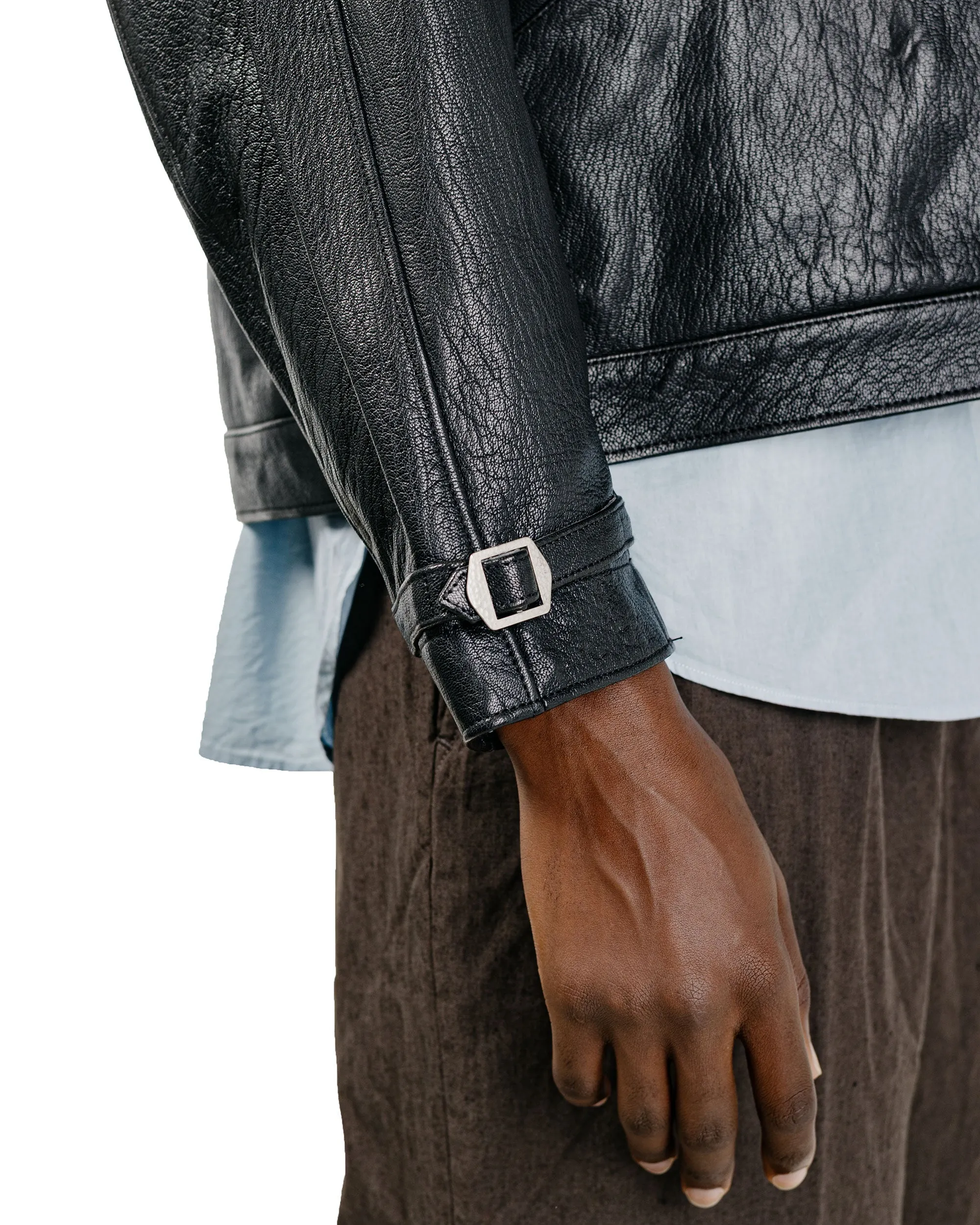 Phigvel Lost & Found Leather Zip Blouson Black(Smooth) sold by Lost & Found product image thumbnail 5