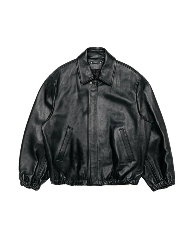 ssstein Sheep Leather Zip Short Jacket Black made by ssstein