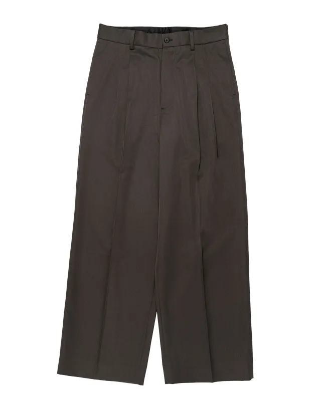 ssstein Long Wide Trousers Grey Khaki made by ssstein