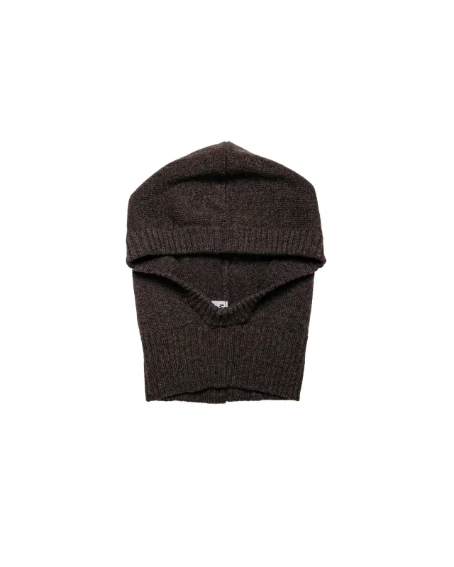 MHL Felted Hood Lambswool Chocolate made by Margaret Howell