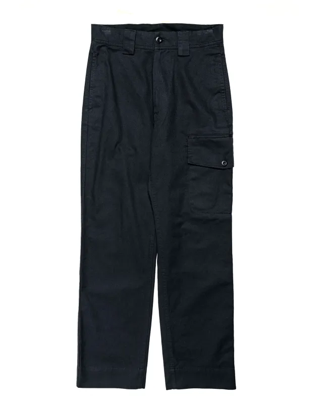 MHL Single Cargo Pocket Trousers Soft Cotton Drill Ink made by Margaret Howell