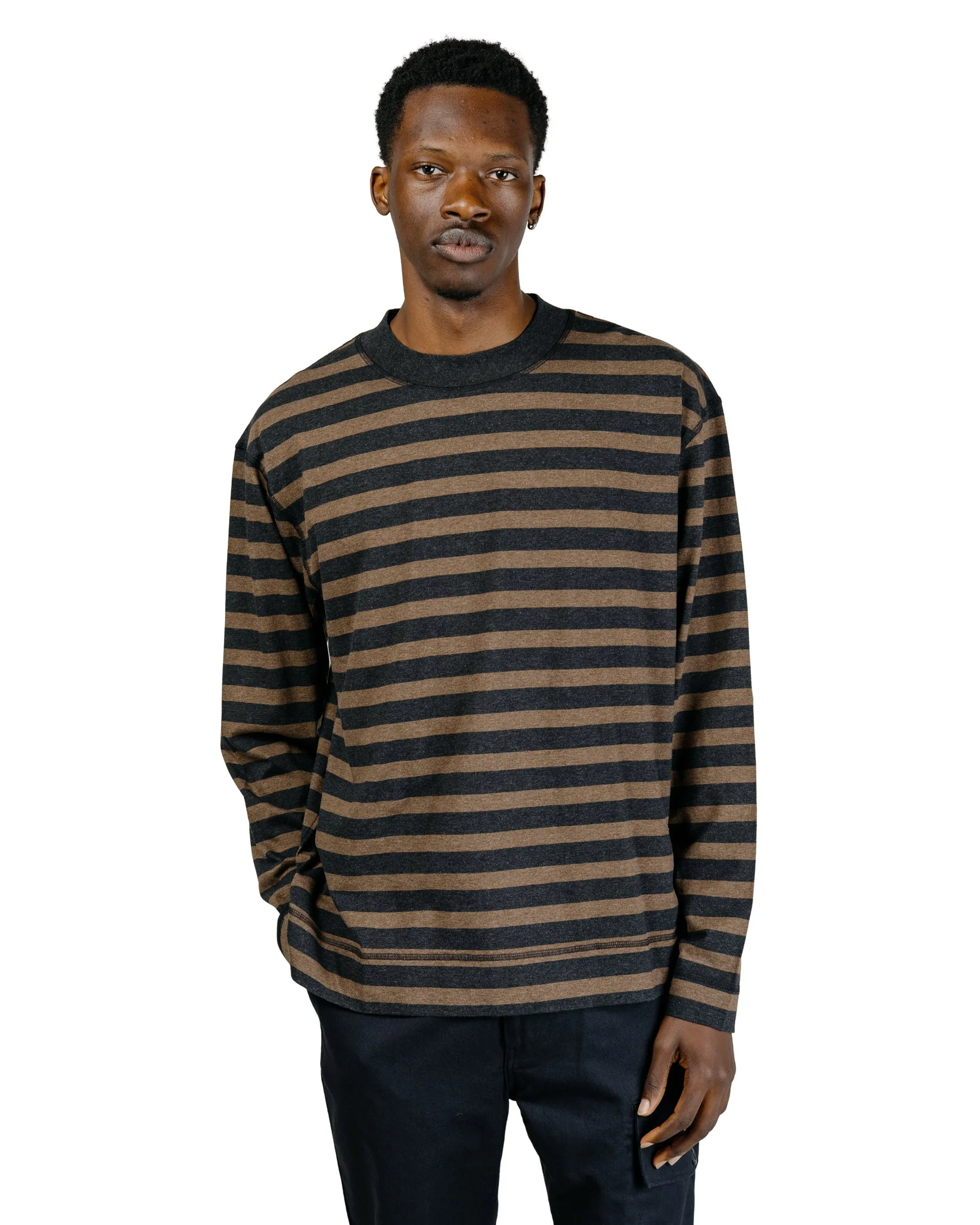 MHL Crew Neck Matelot Light Cotton Melange Stripe Off Black/Bark sold by Lost & Found product image thumbnail 2