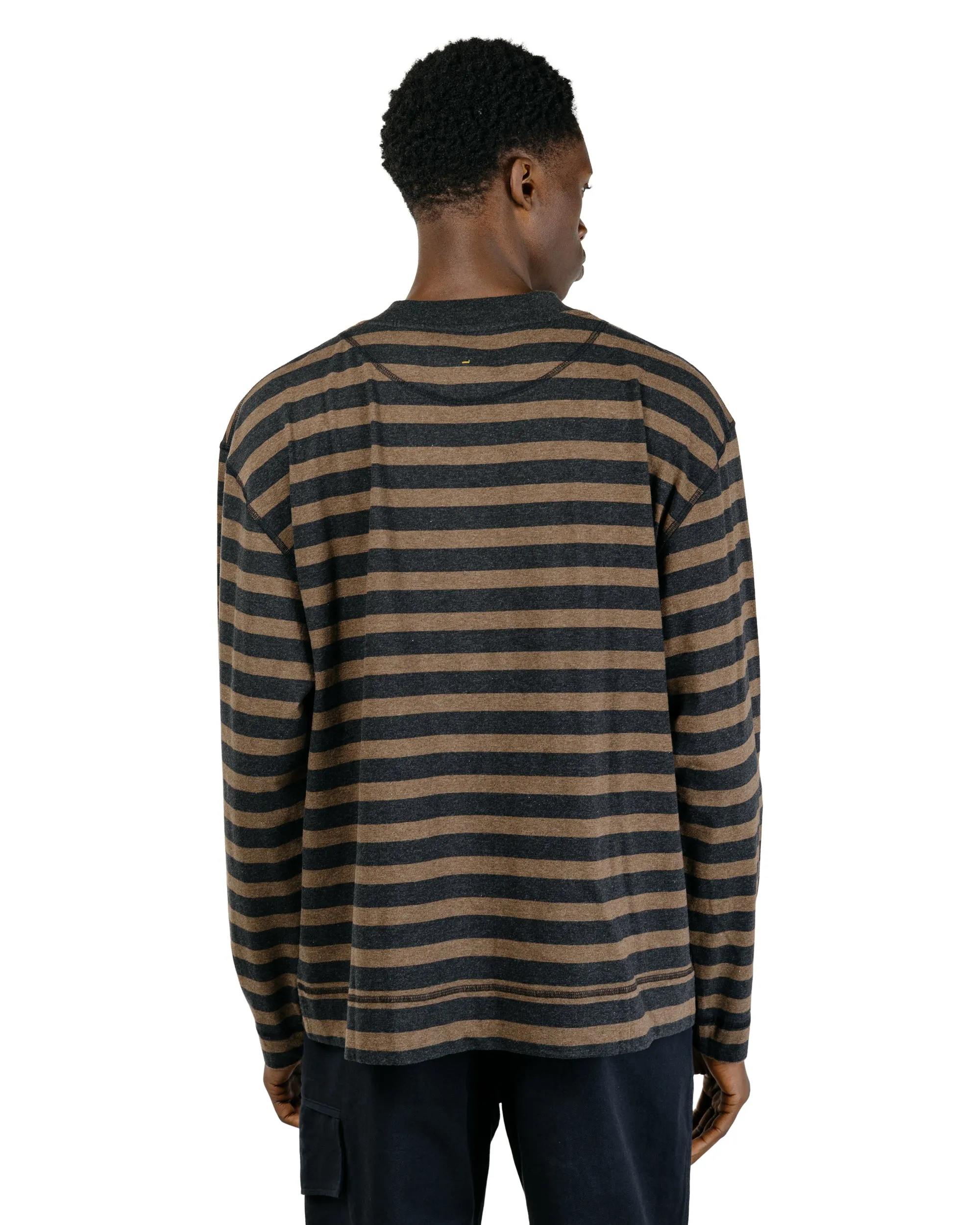 MHL Crew Neck Matelot Light Cotton Melange Stripe Off Black/Bark sold by Lost & Found product image thumbnail 3