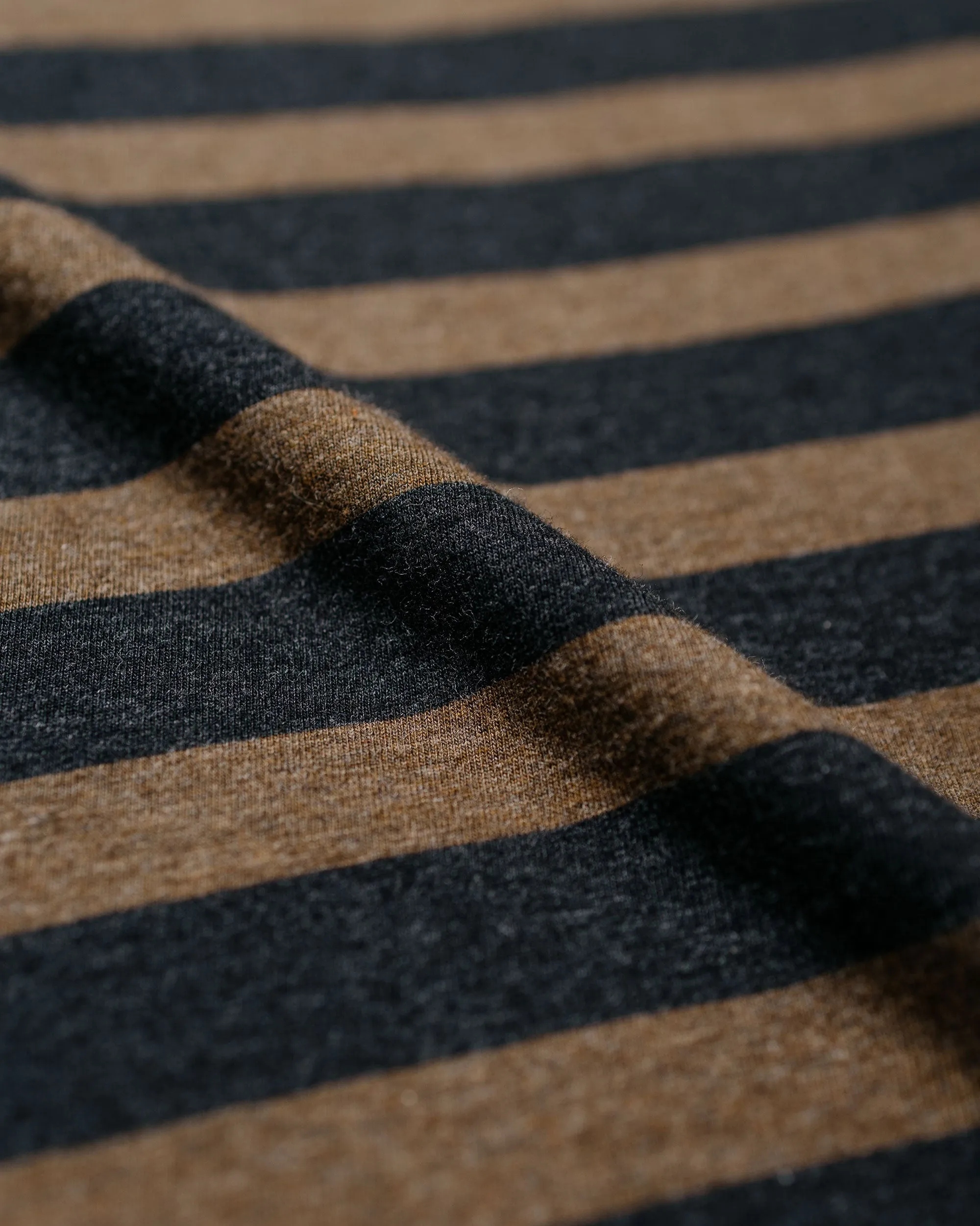 MHL Crew Neck Matelot Light Cotton Melange Stripe Off Black/Bark sold by Lost & Found product image thumbnail 5