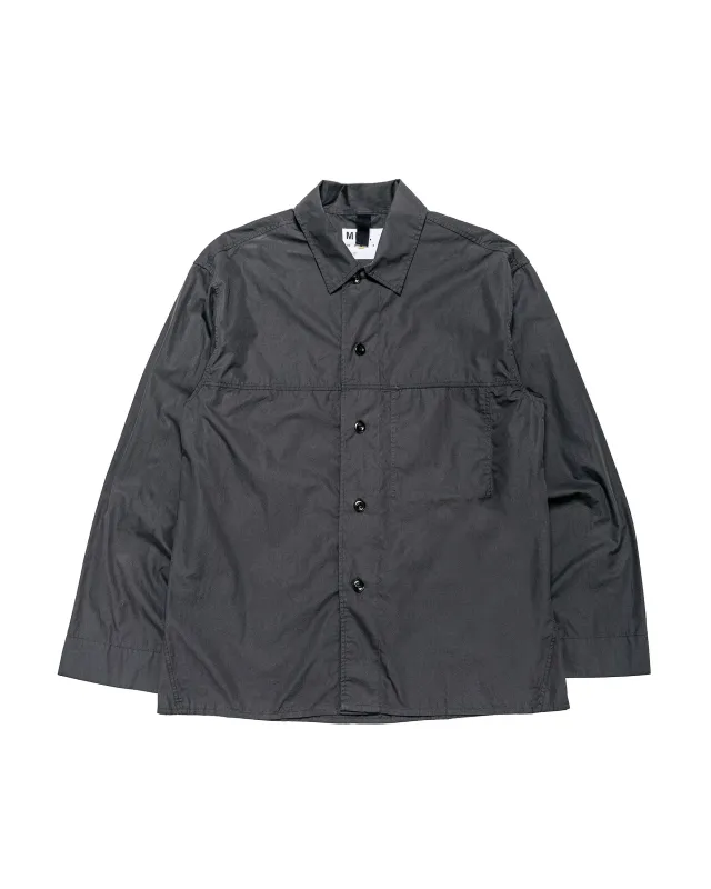 MHL Front Yoke Shirt Compact Cotton Poplin Asphalt made by Margaret Howell