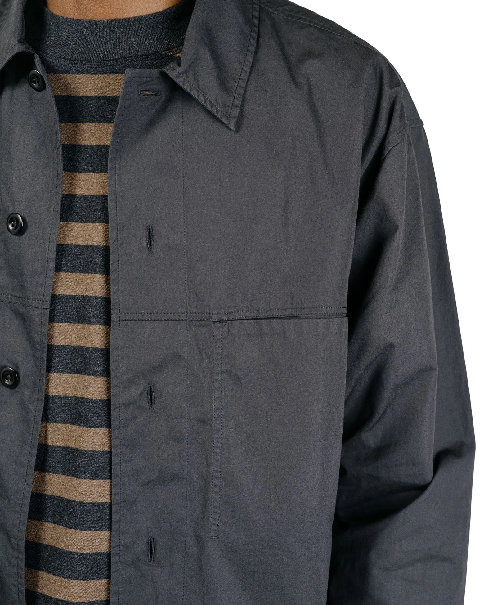 MHL Front Yoke Shirt Compact Cotton Poplin Asphalt sold by Lost & Found product image thumbnail 3