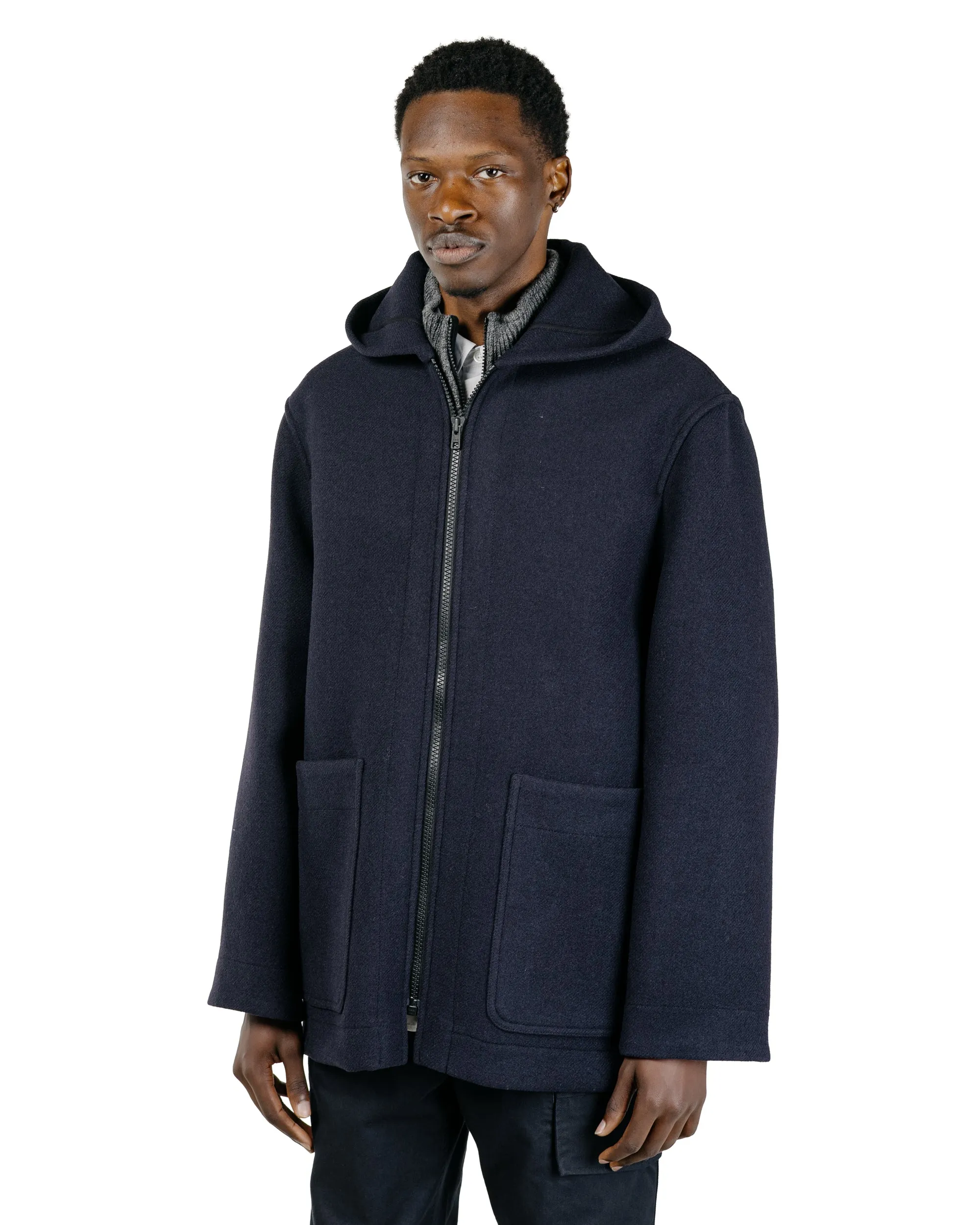 MHL Zip Through Duffle Double Wool Melton Dark Navy sold by Lost & Found product image thumbnail 2