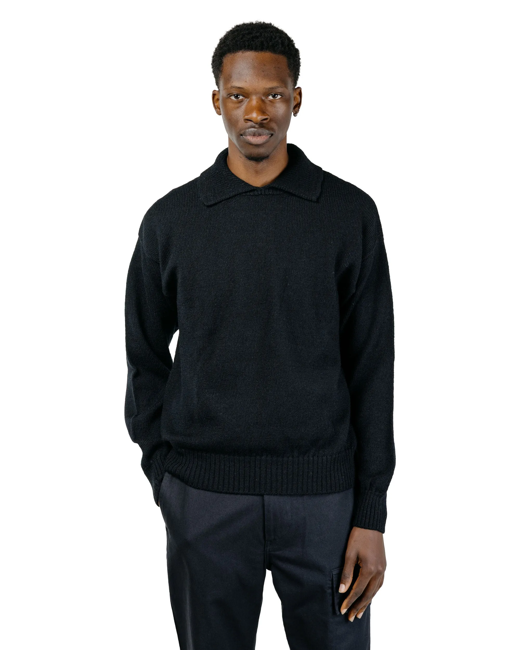 MHL Chunky Collared Sweater Virgin Wool Black sold by Lost & Found product image thumbnail 2