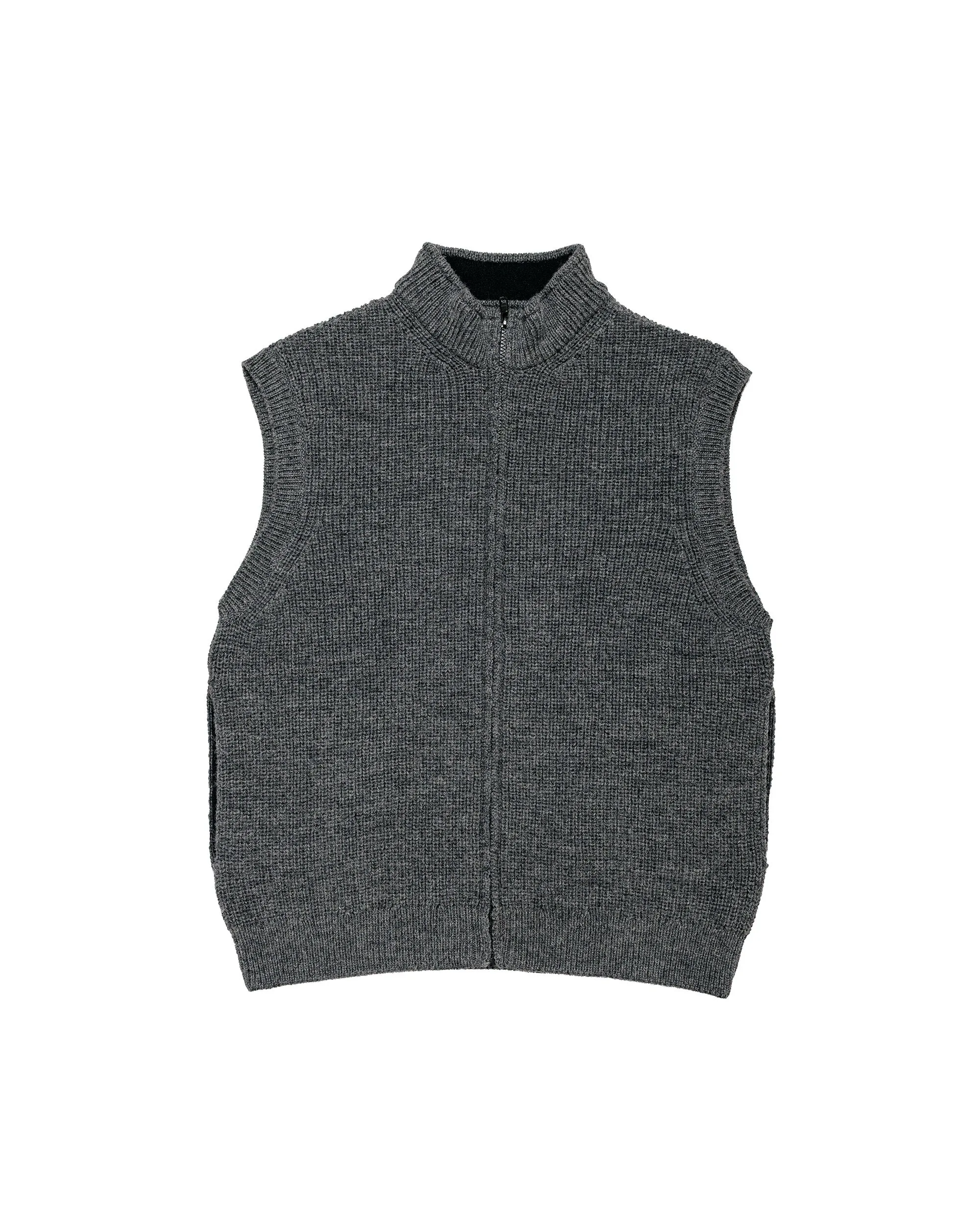 MHL Zip Gilet Dry Merino Grey Melange sold by Lost & Found