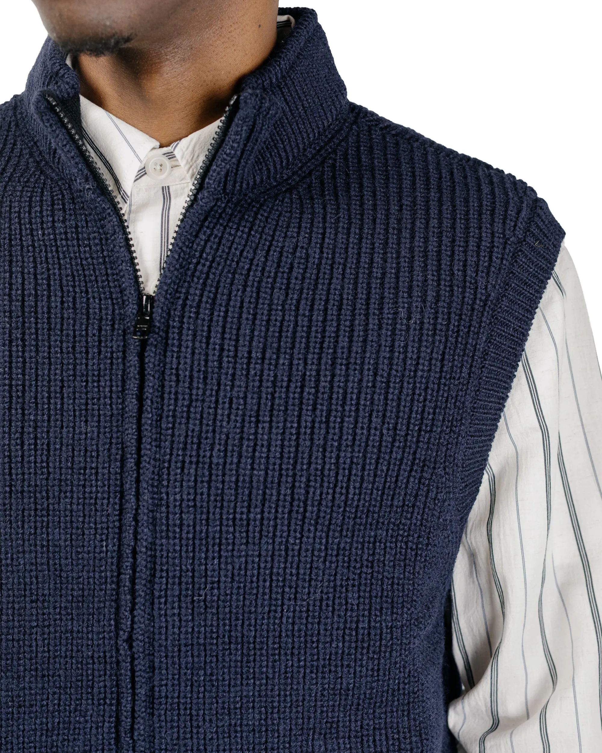 MHL Zip Gilet Dry Merino Navy sold by Lost & Found product image thumbnail 3